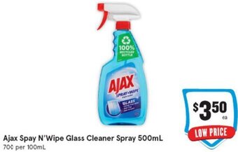 IGA Ajax Spay N'wipe Glass Cleaner Spray 500ml offer