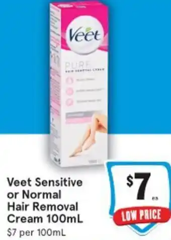 IGA Veet Sensitive or Normal Cream 100ml offer