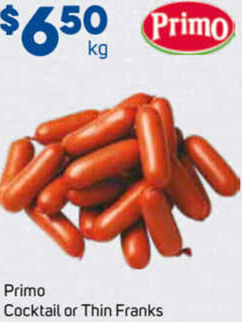 Foodland Primo Cocktail or Thin Franks offer