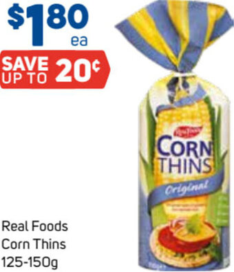 Foodland Real Foods Corn Thins 125-150g offer