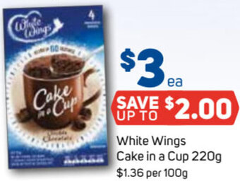 Foodland White Wings Cake In A Cup 220g offer