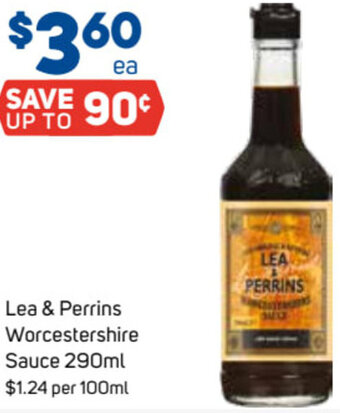 Foodland Lea & Perrins Worcestershire Sauce 290ml offer
