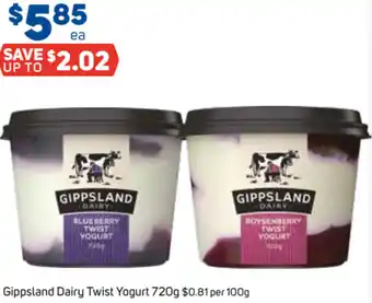 Foodland Gippsland Dairy Twist Yogurt 720g offer