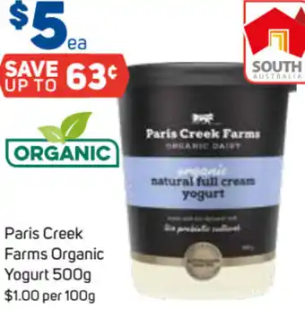 Foodland Paris Creek Farms Organic Yogurt 500g offer