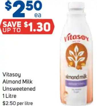 Foodland Vitasoy Almond Milk Unsweetened 1 Litre offer