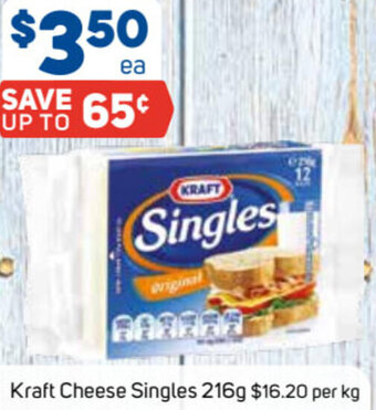 Foodland Kraft Cheese Singles 216g offer