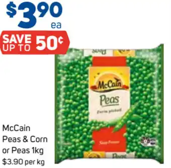 Foodland McCain Peas & Corn or Peas 1kg offer