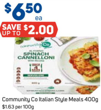 Foodland Community Co Italian Style Meals 400g offer
