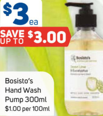 Foodland Bosisto's Hand Wash Pump 300ml offer