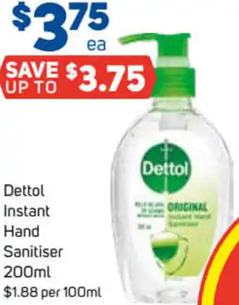 Foodland Dettol Instant Hand Sanitiser 200ml offer