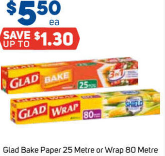 Foodland Glad Bake Paper 25 Metre or Wrap 80 Metre offer
