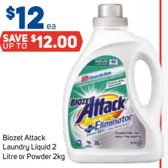 Foodland Biozet Attack Laundry Liquid 2 Litre or Powder 2kg offer