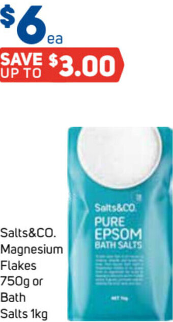 Foodland Salts&Co. Magnesium Flakes 750g or Bath Salts 1kg offer