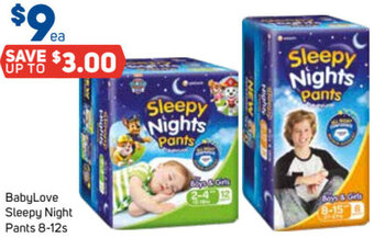 Foodland BabyLove Sleepy Night Pants 8-12s offer