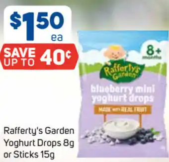 Foodland Rafferty's Garden Yoghurt Drops 8g or Sticks 15g offer