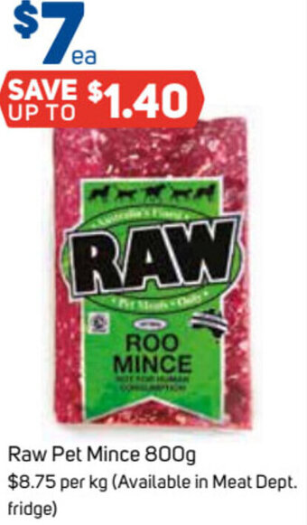 Raw Pet Mince 800g