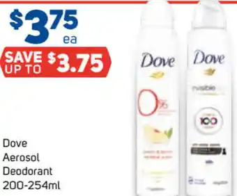Foodland Dove Aerosol Deodorant 200-254ml offer