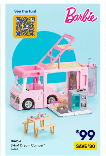 BIG W Barbie 3-in-1 Dream Camper offer