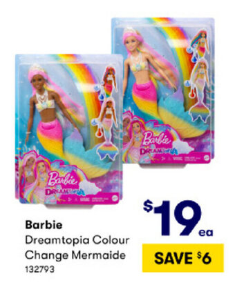 BIG W barbie Dreamtopia Colour Change Mermaide offer