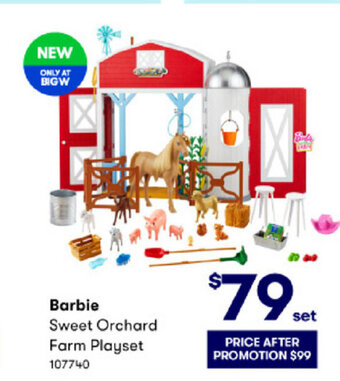 BIG W Barbie Sweet Orchard Farm Playset offer