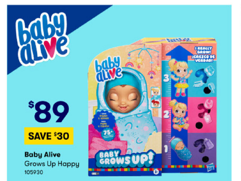 BIG W Baby Alive Grows Up Happy offer
