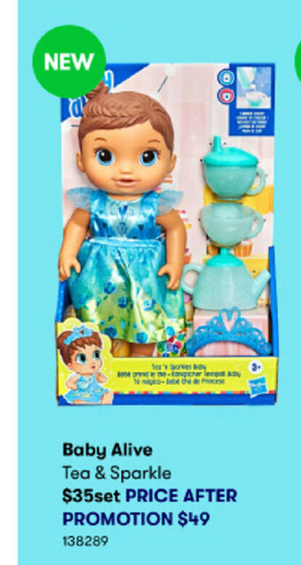 BIG W Baby Alive Tea & Sparkle offer