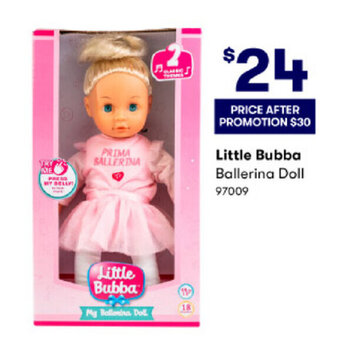 BIG W Little Bubba Ballerina Doll offer