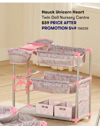 Hauck Unicorn Heart Twin Doll Nursery Centre