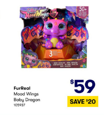 BIG W FurReal Mood Wings Baby Dragon offer