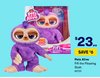 BIG W Pets Alive Fifi the Flossing Sloth offer