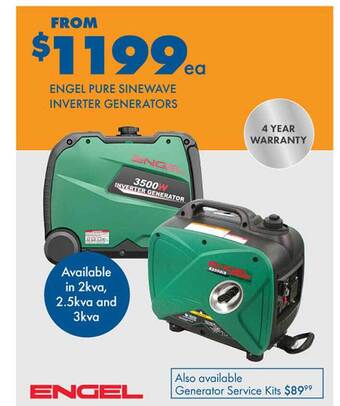 BCF Engel Pure Sinewave Inverter Generators offer