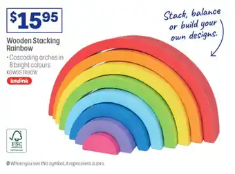 Officeworks Wooden Stacking Rainbow offer