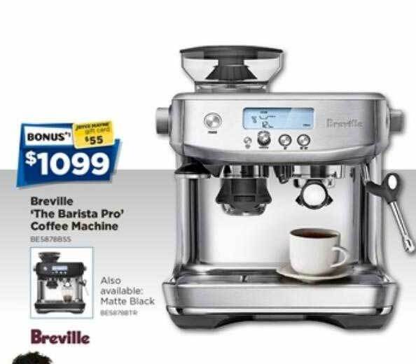 Breville 'the Barista Pro' Coffee Machine offer at Joyce Mayne