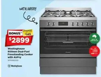 Joyce Mayne Westinghouse 900mm Dual-fuel Freestanding Cooker With Airfry offer