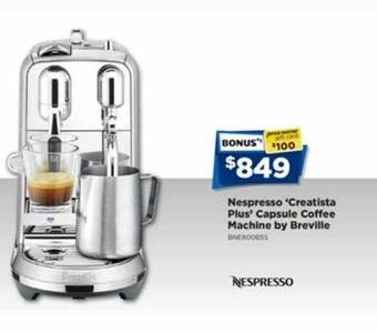 Nespresso 'creatista Plus' Capsule Coffee Machine By Breville