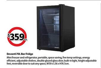 Coles Devanti 70L Bar Fridge offer