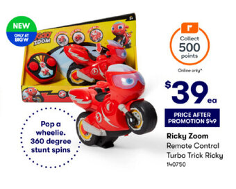 BIG W Ricky Zoom Remote Control Turbo Trick Ricky offer