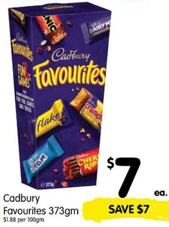 Spar Cadbury Favourites 373gm offer