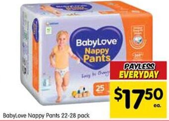 Spar BabyLove Nappy Pants 22-28 Pack offer