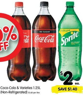 Spar Coca-Cola & Varieties 1.25L (Non-Refrigerated) offer