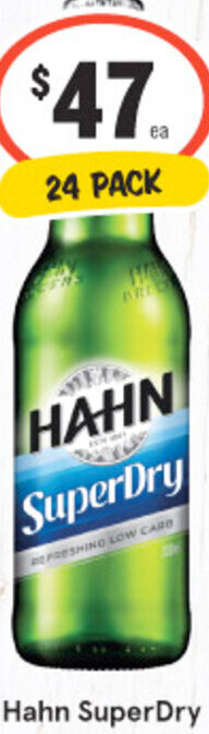 IGA Liquor Hahn SuperDry 24 Pack offer