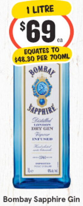 Bombay Sapphire Gin 1 Litre