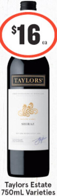 IGA Liquor Taylors Estate 750ml Varieties offer