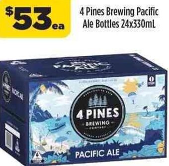 Liquorland 4 Pines Brewing Pacific Ale Bottles 24x330ml offer