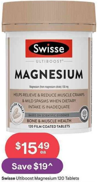 Discount Drug Stores Swisse Ultiboost Magnesium 120 Tablets offer