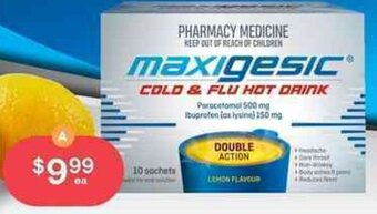 Discount Drug Stores Maxigesic Cold & Flu Hot Drink 10 Sachets offer