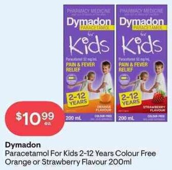 Discount Drug Stores Dymadon Paracetamol For Kids 2-12 Years Colour Free Orange or Strawberry Flavour 200ml offer