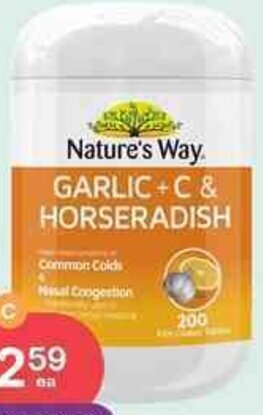 Discount Drug Stores Nature's Way Garlic + C & Horseradish 200 Tablets offer
