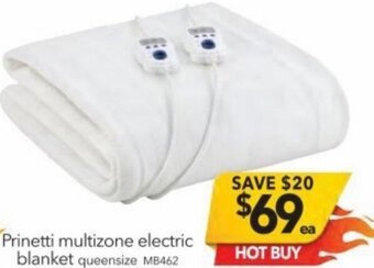 Cheap as Chips Prinetti Multizone Electric Blanket offer