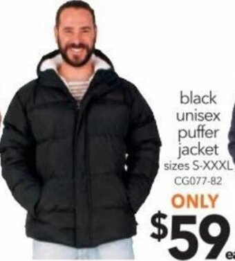 Cheap as Chips Black Unisex Puffer Jacket offer